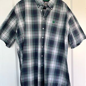 Cinch Black and Green Plaid Casual Shirt